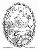 Coloring Pages Stress Anti Adults Adult Color Jennifer Printable Zen Hope Espoir Book Colouring Stay Bird Cute Bible Pattern Flowers sketch template