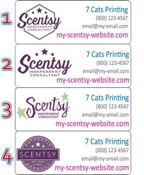 scentsy independent consultant labels  cats printing