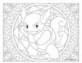 Mandala Coloring Mandalas Adulte Wartortle Colorear Pikachu Kanto Pokémon Gratuit Starters Coloriages Evoli Educare Blastoise sketch template
