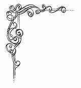 Scroll Corner Clipart Clip Borders Scrollwork Designs Paper Work Simple Border A4 Size Frames Clipartlook Vintage Drawing Tattoos Vector Arabesque sketch template