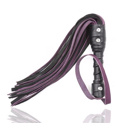 Adult Games Sex Whip Sexy Flogger Toy Purple Genuine Cow Leather Whip