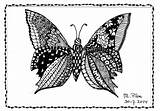 Vlinder Zentangle sketch template