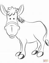 Coloring Donkey Cartoon Pages Donkeys Public Drawing sketch template