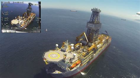 remote control airplane visits offshore drilling rig  viral