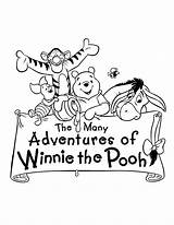 Pooh Winnie Coloring Pages Birthday Happy Printable Disney Color Bear Baby Cartoon Colouring Many Adventures Movie Animaties Book Animated Friends sketch template