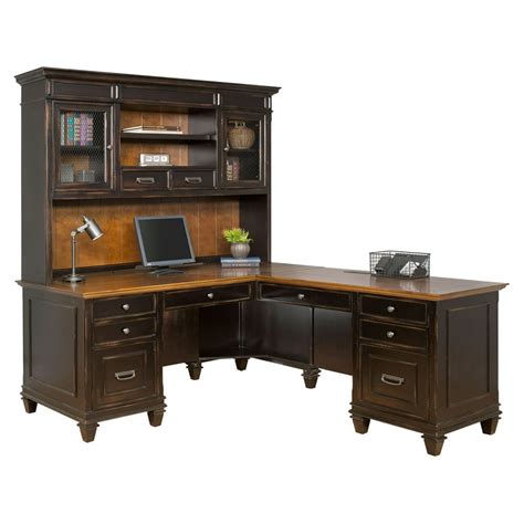 martin furniture hartford  shaped desk  optional hutch walmart