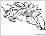 Unicorn Coloring Pages Flying Unicorns Comment Winged Color Kids Pegasus sketch template