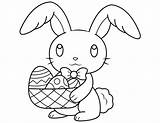 Bunny Basket Coloring Easter Pages Printable sketch template