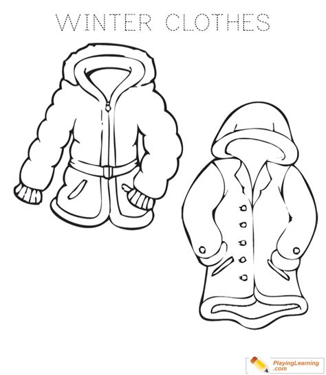 winter clothes coloring pages