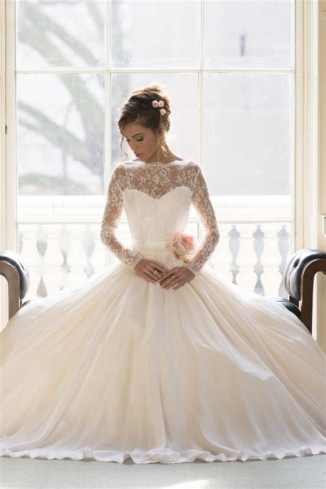 elegant lace ball gown princess wedding dresses  long