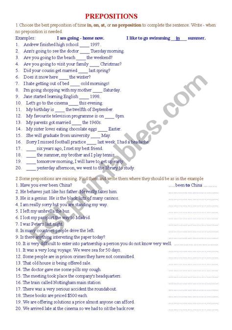 prepositions advanced  key esl worksheet  franpancho