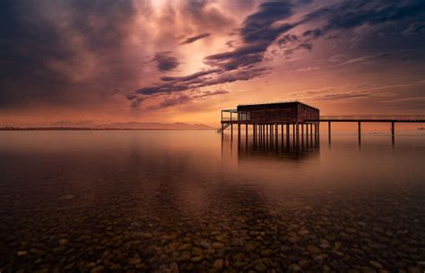 sunset waters lake  photo  pixabay