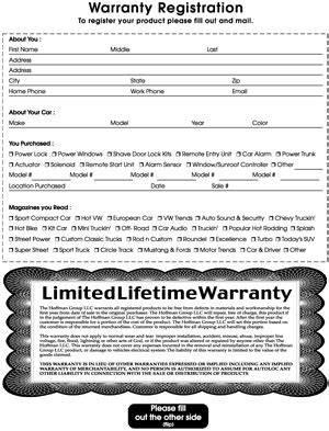 warranty registration  hoffman group