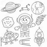 Space Coloring Comet Moon Rocket Saturn Constellation Ufo Sputnik Astronaut Elements Earth Illustration Stars Book Set Comp Contents Similar Search sketch template
