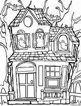 Coloring House Pages Haunted Spooky Mansion Halloween Drawing Printable Castle Colouring Color Print Kids Inside Board Monster Getdrawings Getcolorings Houses sketch template
