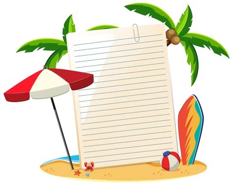 vector blank paper  template summer theme