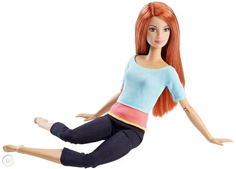Barbie Made To Move Barbie Girls Doll Blue Top Red Hair Exercise