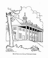 Coloring Pages Washington George American Usa Places Buildings Early Cities Vernon Printables Mansions Colonial Mount Society Historic Life Symbols Go sketch template