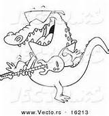 Gator Drawing Vector Outlined Coloring Cartoon Guitarist Royalty Stock sketch template