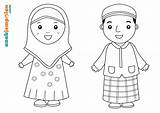 Mewarnai Ibu Muslimah Coloringpages Disimpan sketch template