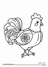 Rooster Colouring Year Chinese Pages Zodiac Village Activity Explore Activityvillage sketch template