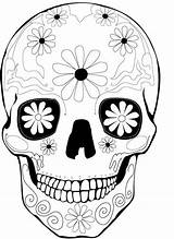 Muertos Sheets Skulls Adult Coloriage Occasions Holidays sketch template