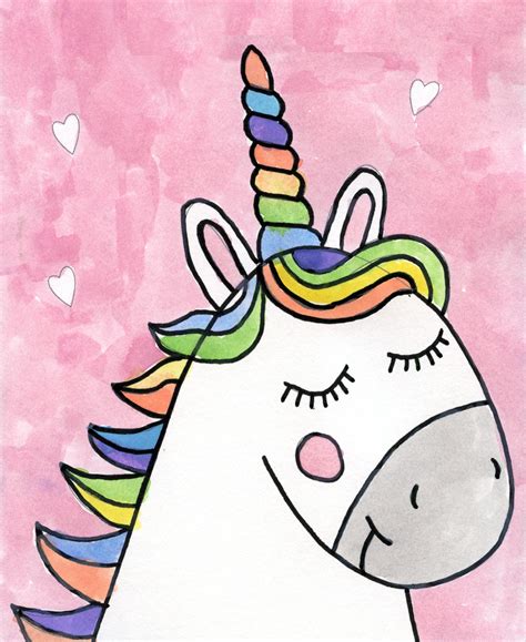 easy unicorn drawing art projects  kids