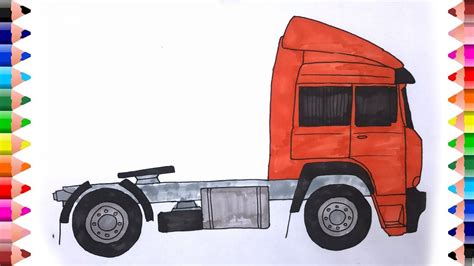 draw iveco trucks semi truck drawing easy truck coloring