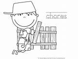 Chores Coloring Doing Pages Kids Clipart Children Library Color Popular sketch template