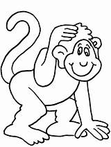 Monkey Getdrawings Coloring Pages Girl sketch template