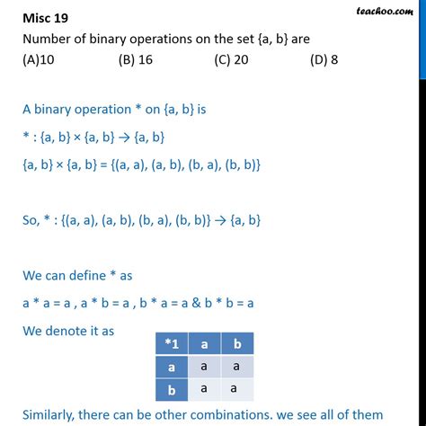 misc  number  binary operations     miscellaneous