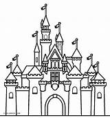 Castle Coloring Easy Cinderella Pages Template Disney sketch template