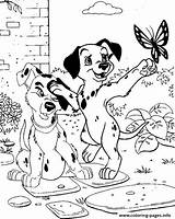 Dalmatians Coloring Chasing 3b57 Butterfly Pages Printable sketch template