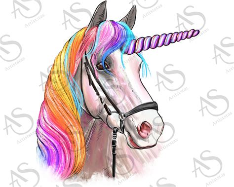 unicorn head rainbow unicorn digital paper digital drawing unicorns