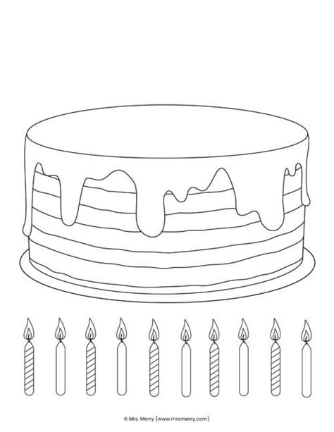 birthday cake  candles coloring page sketch coloring page