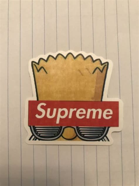 Bart Simpson Supreme Sticker For Skateboards Laptops Or Hydroflasks