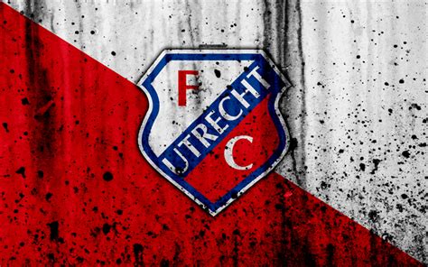 wallpapers fc utrecht  eredivisie grunge logo soccer football club netherlands