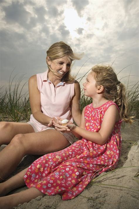 mother  daughter   beach stock image image  copy child