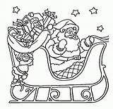 Santa Coloring Pages Sleigh sketch template