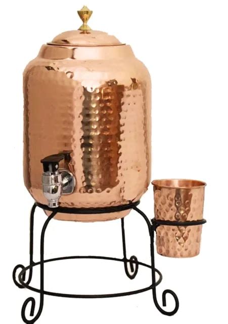 litre hammered copper water dispenser matkapot container pot