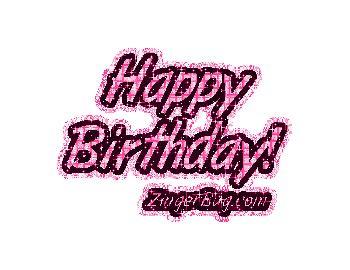 happy birthday pink glitter glitter graphic greeting comment meme  gif