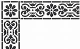 Corner Classical Mosaic Damask sketch template