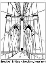 Brooklyn Landmarks Manhattan Crayola Puente Colegios Perspectiva Sheets Bridges sketch template