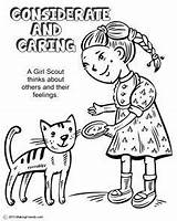 Coloring Daisy Scout Girl Caring Considerate Pages Petal Law Scouts Makingfriends Petals Activities Cat Green Friendly Helpful Goodall Jane Clipart sketch template