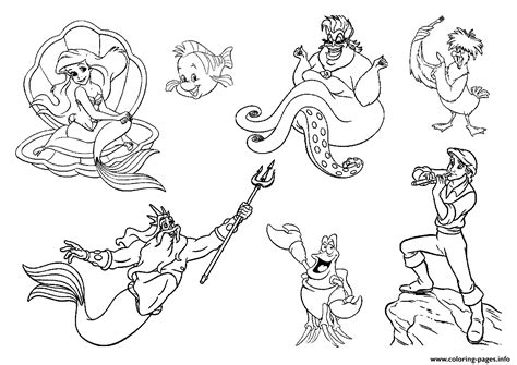 mermaid  characters  coloring pages printable