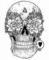 Macarthur Caveira Caveiras Skulls Iain Skull Mexicana Preto Colorir Mandala Mexicanas Magicien Trait Artigo Tatuagem sketch template