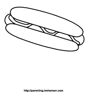 hot dog coloring page