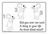 Three Blind Mice Colouring Sheets Sparklebox sketch template