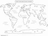 Continents Coloring Map Getcolorings Blank Getdrawings sketch template