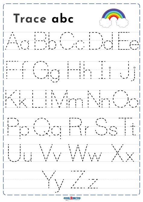 alphabet tracing worksheets perfect alphabet activities  learning